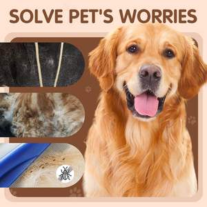 Épilateur pour animaux de compagnie Portable dent étroite Anti-pelliculaire Pet plat puces <span class=keywords><strong>poux</strong></span> peigne élimine les puces et les œufs de puces brosse pour animaux de compagnie - Product Image 3