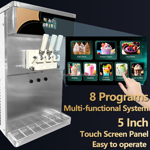 เครื่องทำไอศกรีมนุ่มแบบตั้งโต๊ะ 2 คอมเพรสเซอร์ แบบตั้งพื้น ประหยัดพื้นที่ เครื่องทำไอศกรีมนุ่ม 3 รสชาติ พร้อมปั๊มลม - Product Image 2