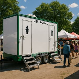 Nouvelle conception 2025, toilettes portables durables, remorques de toilettes à 3 conteneurs pour les événements - Product Image 1