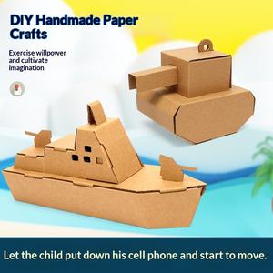 Jouet de maison en papier à assembler soi-même pour enfants de maternelle, graffiti, aquarelle, dinosaure, char d'assaut, avion, <span class=keywords><strong>voiture</strong></span> - Product Image 3