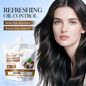 SADOER Champú nutritivo de aceite de coco Control de aceite esponjoso Aceite limpio para el cabello y la suciedad Eliminar la caspa suelta Productos para el cuidado de la piel del cabello - Product Image 1