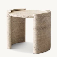 HZX Table basse en tavertine personnalisée Table à manger moderne de style romain Dessus de table en tavertine Marbre de travertin naturel rectangulaire