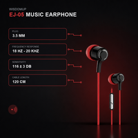 Earphone In-Ear Berkabel Stereo JL 3.5mm Bergaya dengan Mikrofon, Tahan Air IPX-6 untuk Olahraga dan iPhone