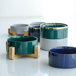 Shamitao <span class=keywords><strong>Pet</strong></span> <span class=keywords><strong>Bowl</strong></span> Tigela De Cerâmica Com Quadro De Fibra De Bambu Cat Dog <span class=keywords><strong>Pet</strong></span> Food Feeder - Product Image 3