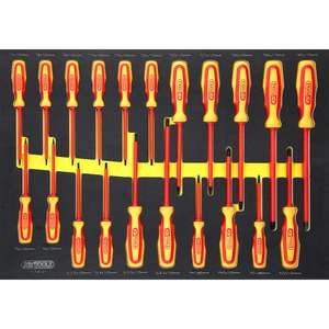 KS TOOLS ERGOTORQUE VDE <b>screwdriver</b> <b>set</b> in foam insert, 21 pcs - Product Image 1