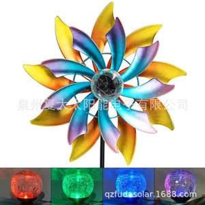 Lámpara Solar de Jardín con Forma de Molino de Viento y Bola de Cristal LED, 8 Horas de Iluminación, Decoración para Exteriores - Product Image 2