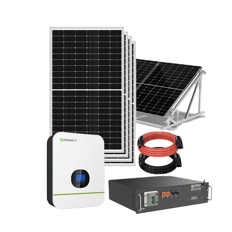 Sistem Energi surya seluruh rumah, 5kW sistem energi surya 3 KVA kit lengkap 10KW Off Grid sistem rumah tenaga surya dengan Radio