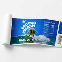 Étiquettes personnalisées pour emballages de jus de fruits glacés, résistantes à l'eau et au froid, de qualité alimentaire, avec logo imprimé, étiquettes en rouleau pour emballages de boissons