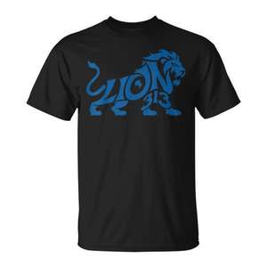 Camiseta Detroit Michigan 313 Area Code Blue Lion - Product Image 2