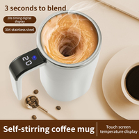 Cangkir Pengocok Protein Elektrik Magnetik dengan Layar Pengukur Suhu Cerdas, Mug Pintar, Cangkir Pengaduk Otomatis, Mug Kopi