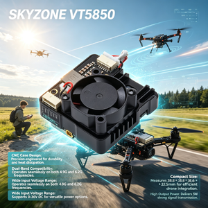 Skyzone VT5850 5W Dual-Band VTX 4.9G/6.2G 49CH CNC Shell Fan MMCX <span class=keywords><strong>IRC</strong></span> 9-36V ระยะไกล FPV โดรนปีกตรึง ตัวส่งสัญญาณวิดีโอ - Product Image 1