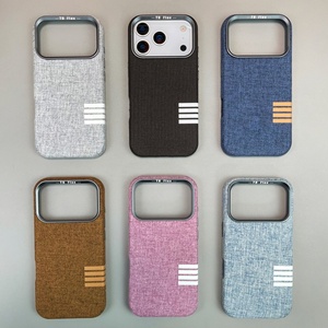 Funda Magnética <span class=keywords><strong>de</strong></span> Lujo para Teléfono, en Tela <span class=keywords><strong>de</strong></span> Lino, para iPhone 17, 12, 13 Pro Max, 17 Air, 14, 15, 16 Plus, con Marco Metálico para la Lente, a Prueba <span class=keywords><strong>de</strong></span> Golpes - Product Image 2