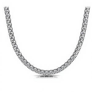 Collar de tenis de diamantes naturales estilo Riviera con cesta redonda de cuatro puntas de oro de 14K, superventas, joyería OEM personalizable - Product Image 1
