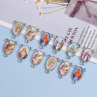 15.5x22.7mm Style Religieux Triangle Vierge Marie Médaille Chapelet Principalement en Alliage Mode Pendentifs Charmes pour Enfants