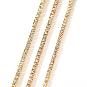 Großhandel Hip Hop-Schmuck Mode 18K Gold Silber plattiert Diamant Tenniskette Halskette für Herren Damen - Product Image 6