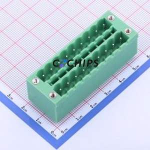 KF2EDGKVHM-5.08-2*9P Plug-in Terminal Block Through hole,P=5.08mm Board-to-Board / Socket - Closed Screw Fixing 2x9P 5.08mm - Product Image 1