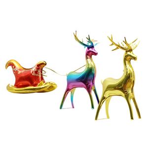 Ballons 4D mignons en aluminium avec traîneau à wapitis et cerfs pour la fête de Noël Boule gonflable avec artisanat d'ambiance <span class=keywords><strong>classique</strong></span> - Product Image 2