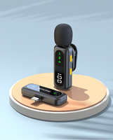 J21 Digitales Display Kabelloses Lavaliermikrofon Omnidirektionales Mikrofon für Livestream Podcast Interview Ansteckmikrofon
