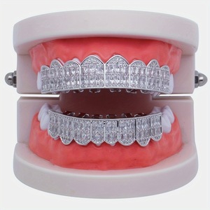 Grillz en Zirconium en forme de T pour Hommes, Bijoux Hip Hop, Usage Quotidien, Sertissage en U, Origine Yiwu - Product Image 4