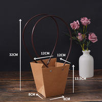 Evergreenwrap Wholesale Waterproof Kraft Paper Tote Bags Small Rectangular Flower Bouquet Gift Paper Bags