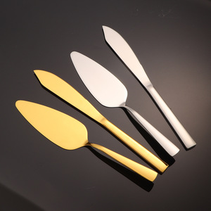 Ensemble de couteau à gâteau et spatule en acier inoxydable, manche rectangulaire, fournitures de décoration de gâteau de mariage, réutilisables - Product Image 3