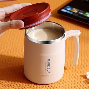 Mug isotherme en acier inoxydable 304, tasse à café portable avec cuillère et couvercle, cadeau pour la maison et le bureau - Product Image 4