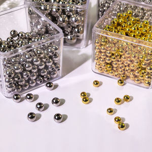 Cuentas Redondas de Plástico Doradas y Plateadas para Hacer Collares y Pulseras, 3/4/5/8 mm/1 Bolsa de 30 g, Encantadoras y Modernas, Vanguardistas - Product Image 3