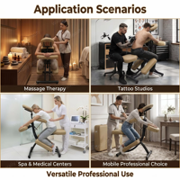 Chaise de massage ergonomique portable pliable, chaise de tatouage avec appui-tête réglable, mousse haute densité, équipement de spa