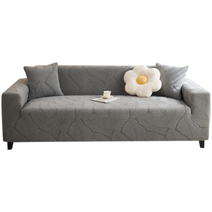 Fleece Jacquard <b>Sofa</b> <b>Cover</b> 145-185Cm Full Coverage Leaf Pattern All Season Pad Type Machine Washable - Product Image 5