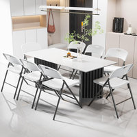 Chaise pliante en résine HDPE blanche pour événements, location commerciale, jardin, extérieur, réception, fête, mariage
