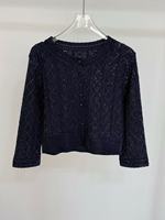 Ensemble deux pièces pour femmes : robe en tricot à manches longues et cardigan avec strass, jupe longue