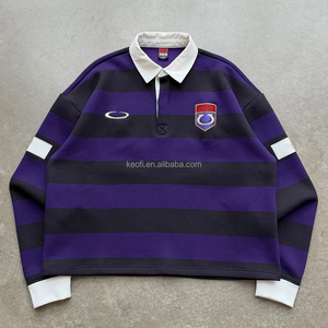 <span class=keywords><strong>Polo</strong></span> in Cotone a Righe Personalizzate di Lusso con Ricamo per <span class=keywords><strong>Uomo</strong></span>, Alta Qualità, Manica Lunga, Stile Rugby - Product Image 1