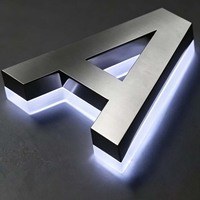 Letras de Canal Iluminadas LED Acrílicas 3D Personalizadas, Letrero Frontal Retroiluminado Impermeable para Negocios, Publicidad y Decoración en Interiores