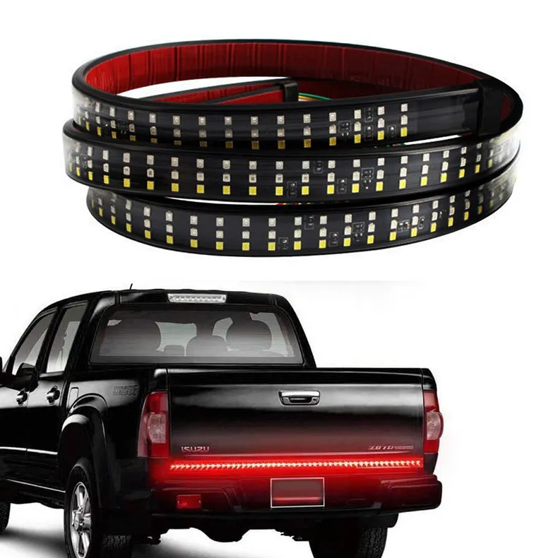 3 rows LED tailgate strip lights, turn signals and driving and reversing led car lights