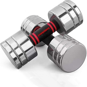 High Quality Adjustable Stainless Steel Dumbbell <strong>Barbell</strong> 2.5/5/7.5/10/15/20/25kg Adjustable <strong>Round</strong> Head Chromed Dumbbell <strong>Barbell</strong> - Product Image 1