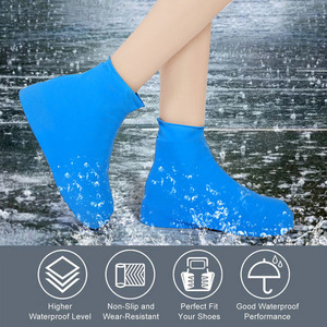 Épais Silicone Pluie Chaussures Couverture Étanche <span class=keywords><strong>Poncho</strong></span> Motif Cyclisme Logo Décoration Vente Chaude Baskets Protecteur Pied Couvre-Chaussures - Product Image 5