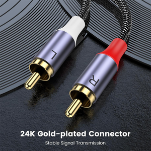 Cavo <span class=keywords><strong>RCA</strong></span> Audio per Auto di Alta Qualità, Placcato Oro, Intrecciato in Nylon, Vendita all'Ingrosso - Product Image 4