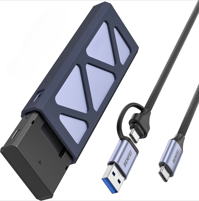 M.2 NVME SSD Enclosure, Tool-Free USB C (10Gbps) to NVME Adapter Supports 10s Power Loss Protection