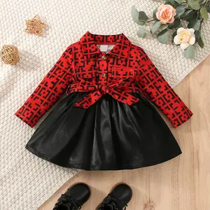 Good quality Little Girls Children's Clothing Girls long sleeve casual dress girls kids clothing sets