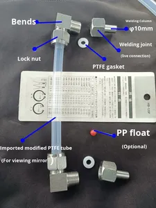 เกจวัดระดับแบบท่อ PFA ชนิดดัดแปลง PTFE นำเข้า ทนอุณหภูมิสูง ทนกรดด่างสูง ผลิตจากสแตนเลส 304/316 ทนความร้อนสูง - Product Image 1