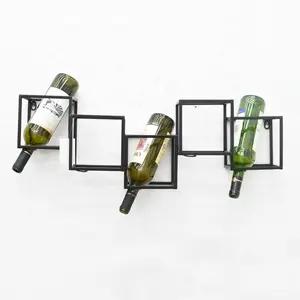 Customization Wall Mounted Metal Wine Rack Hold 5 Bottles Wine Shelf Bottle Stand Bottle Holder For Restaurants Bars Wall Decor