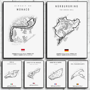 <span class=keywords><strong>Peinture</strong></span> sur toile du circuit de Formule 1 Imola Monaco, art mural F1, affiche nordique, esthétique automobile, décoration de maison - Product Image 1