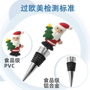 Christmas Wine Stoppers With Santa Snowman Reindeer Designs Colorful Bottle For Holiday Party Decorations - Product Image 4