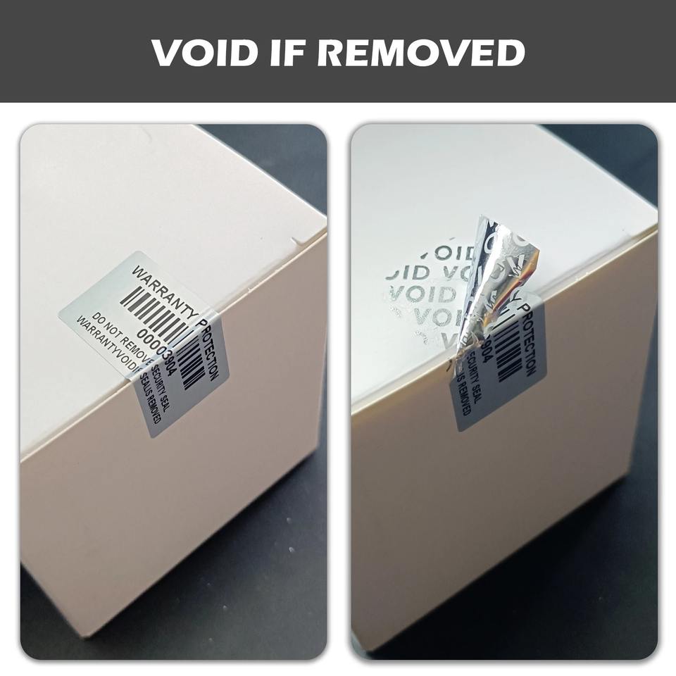 Bar Code Warranty Void Stickers PVC UV Resistant Durable Eco-Friendly ...