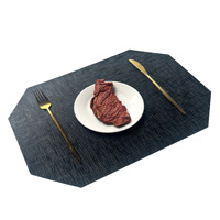 Tapis de table en métal en cuir PU multicolore Léger Écologique Durable Motif Carré Napperons Marchandise Classique