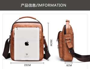 Tùy Chỉnh Của Nam Giới PU Kinh Doanh Crossbody Túi Của Nam Giới Túi Xách Thiết Kế Sang Trọng Trường Hợp Ngắn Ngắn Vai Túi Cho Nam Giới Da Máy Tính Xách Tay Túi - Product Image 2