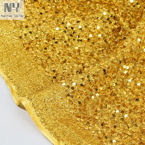Nanyee textil poliéster pelo estilo lentejuela hilo bordado oro Paillette tela de lentejuelas - Product Image 2
