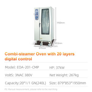 Horno Combinado Eléctrico Comercial de 20 Niveles, Horno Combinado de Sobremesa, Equipo de Cocina, Horno de Convección - Product Image 2