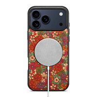Étui de téléphone en liège floral Denior OEM/ODM compatible avec la charge magnétique sans fil pour les séries Apple 17/16/15/14/13/12