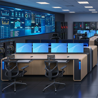 Mobilier de salle de commande et de contrôle, console de commande personnalisée, poste de travail pour opérateur de sécurité, solution pour centre de contrôle industriel